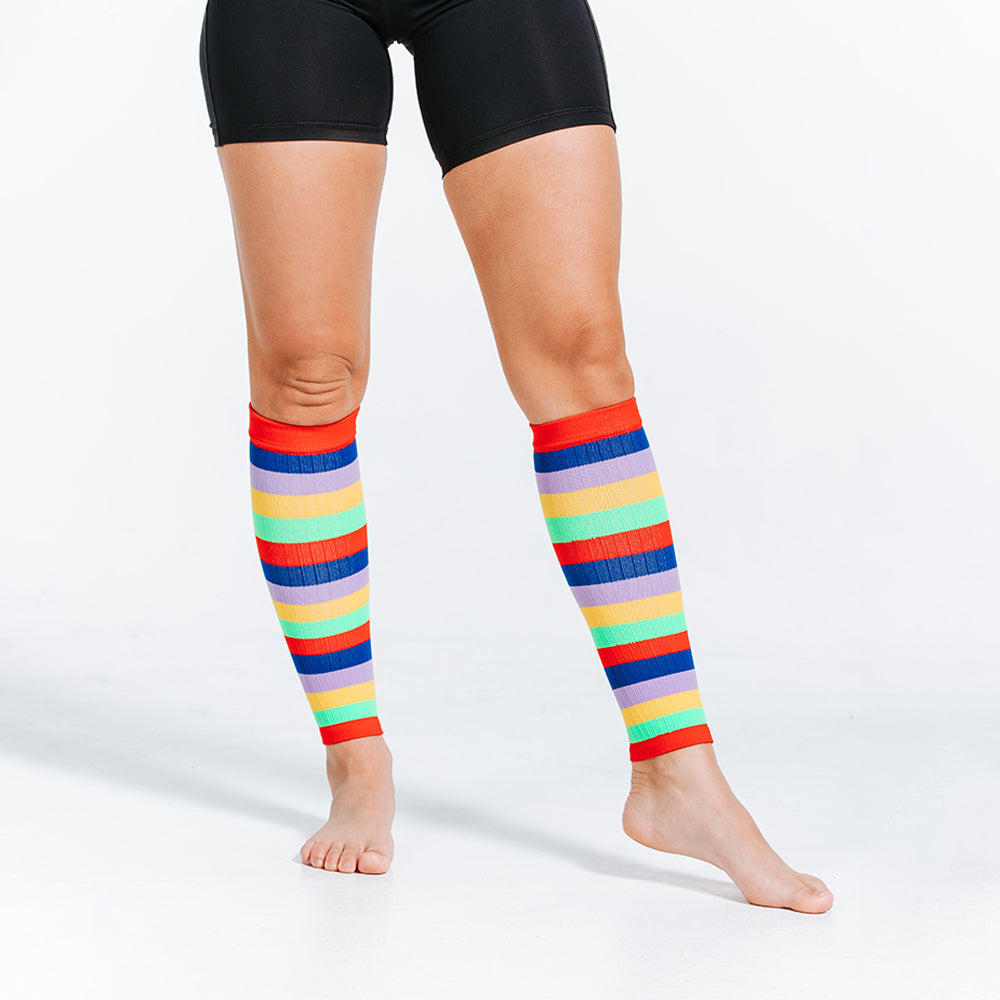 Calf Sleeves, Multicolor Stripe