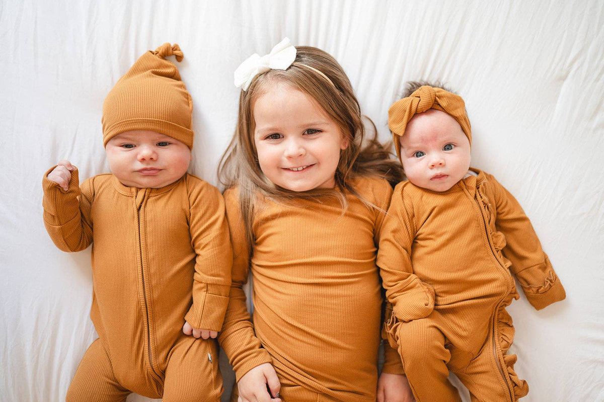 Zipper Romper - Caramel Ribbed: 18-24 Months