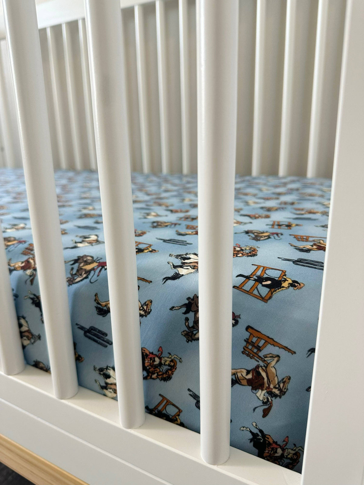 Bamboo Blue Jean Buckaroo Crib Sheet