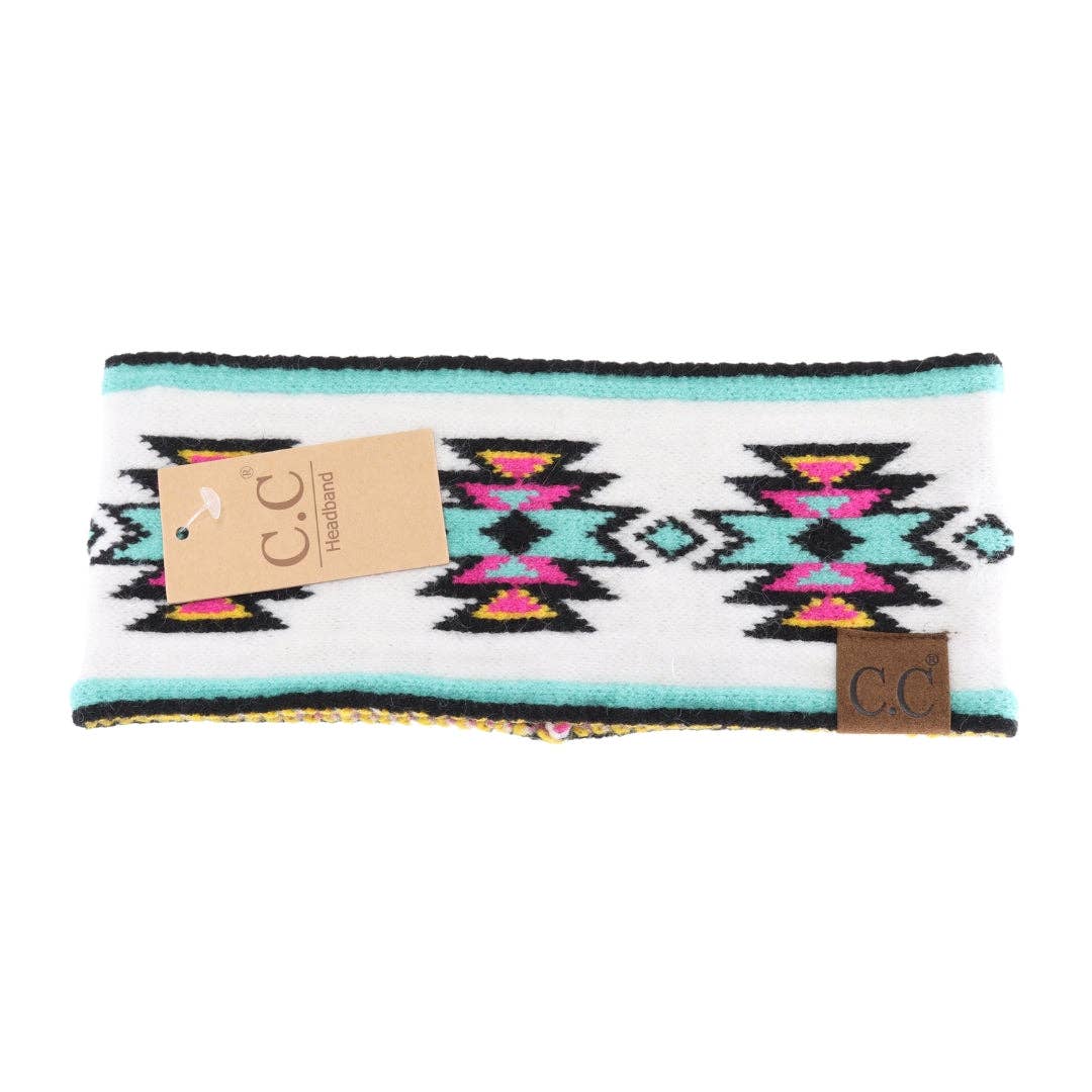 Southwestern Pattern Head Wrap Black Multi
