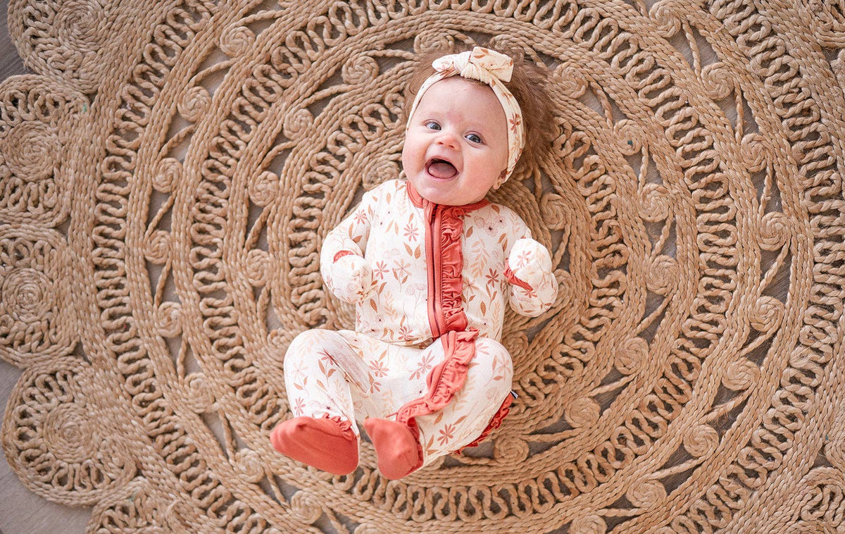 Ruffle Zipper One Piece - Wildflower: 12-18 Months