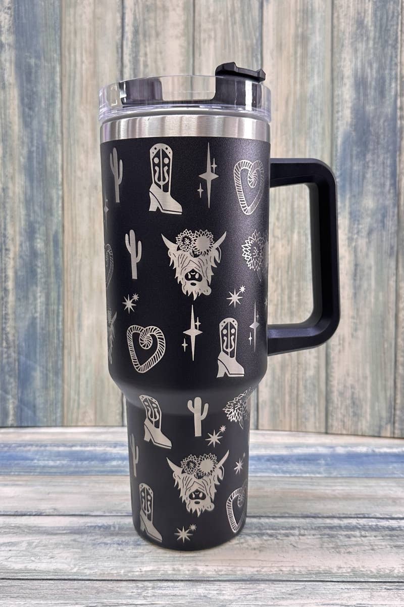 WESTERN STAINLESS STEEL TUMBLERS CUP 40oz: HOT PINK