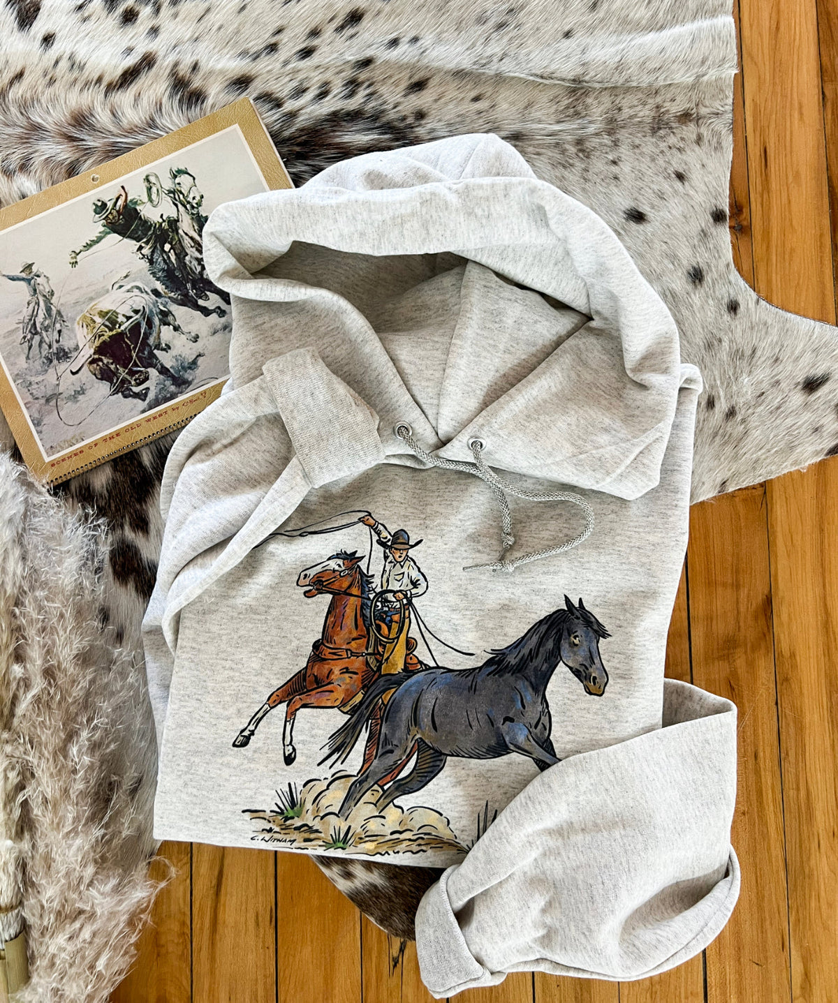 Cody Wild Horse Hoodie(Adult) (Oatmeal)