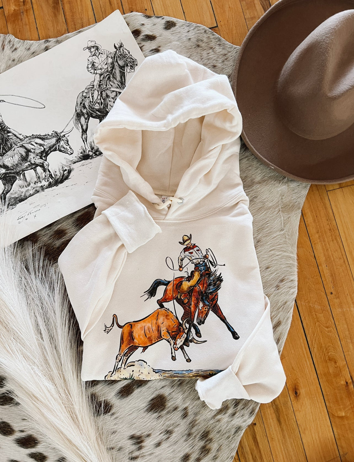 Cody Top Notch Buckaroo Hoodie(Adult)(Sweet Cream Mammoth)