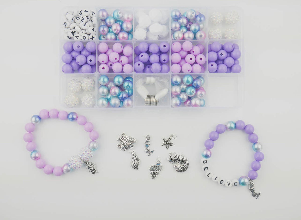 Mermaid DIY Bracelet Craft Kit For Kids, Girl Jewelry Gift