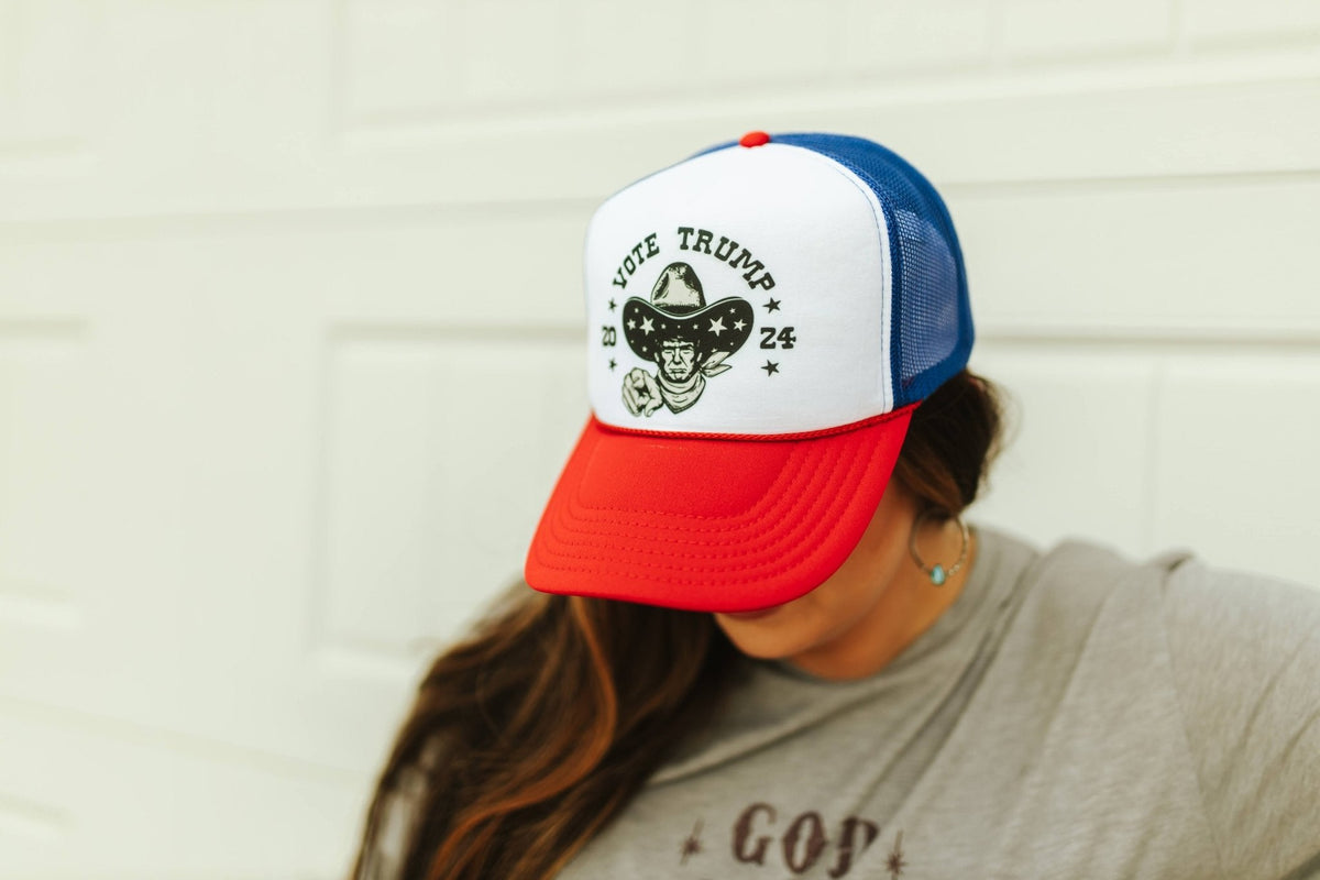 Vote Trump Cowboy Trucker Hat