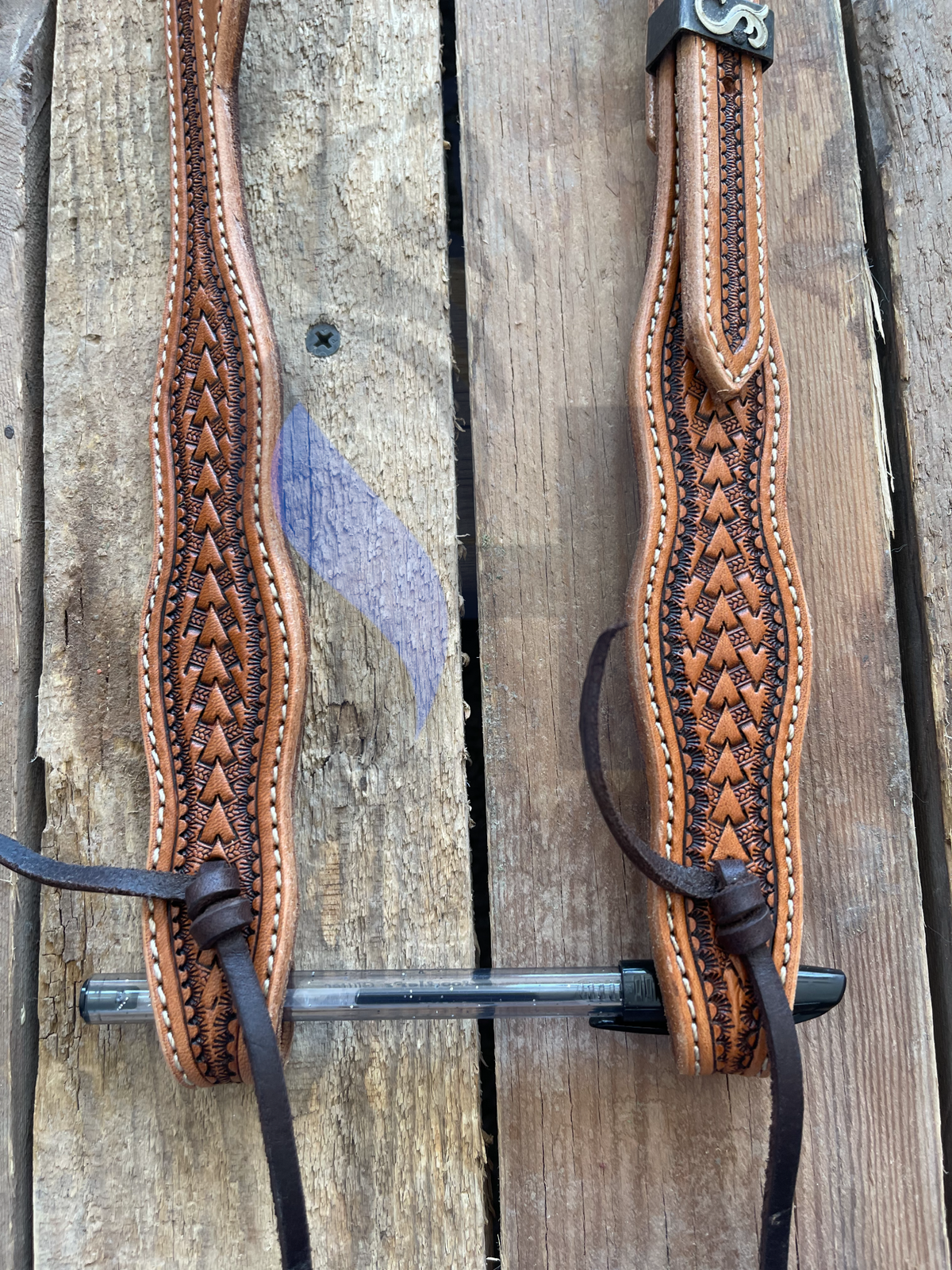 Split Ear Headstall - Light Brown Featured Buckle