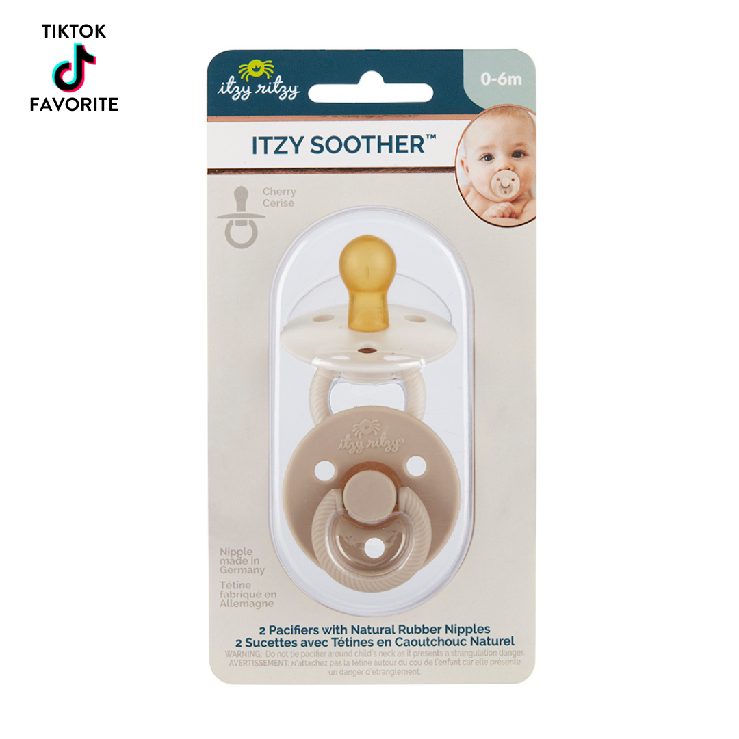 Itzy Soother™ Natural Rubber Paci Sets: Mint + White