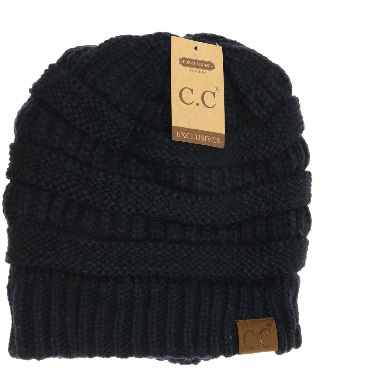 Classic Fuzzy Lined CC Beanie HAT25: Violet
