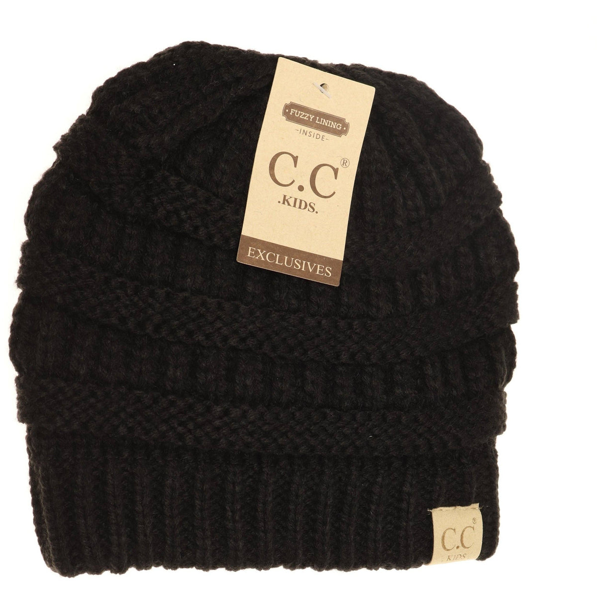 Kids Solid Fuzzy Lined CC Beanie KIDS25: Beige