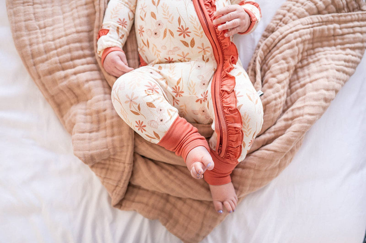 Ruffle Zipper One Piece -  Wildflower: 18-24 Months