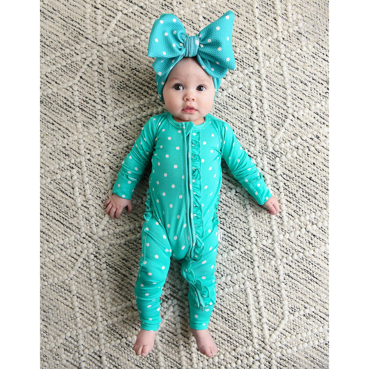Polly Dot RUFFLE ZIP: 0-3m