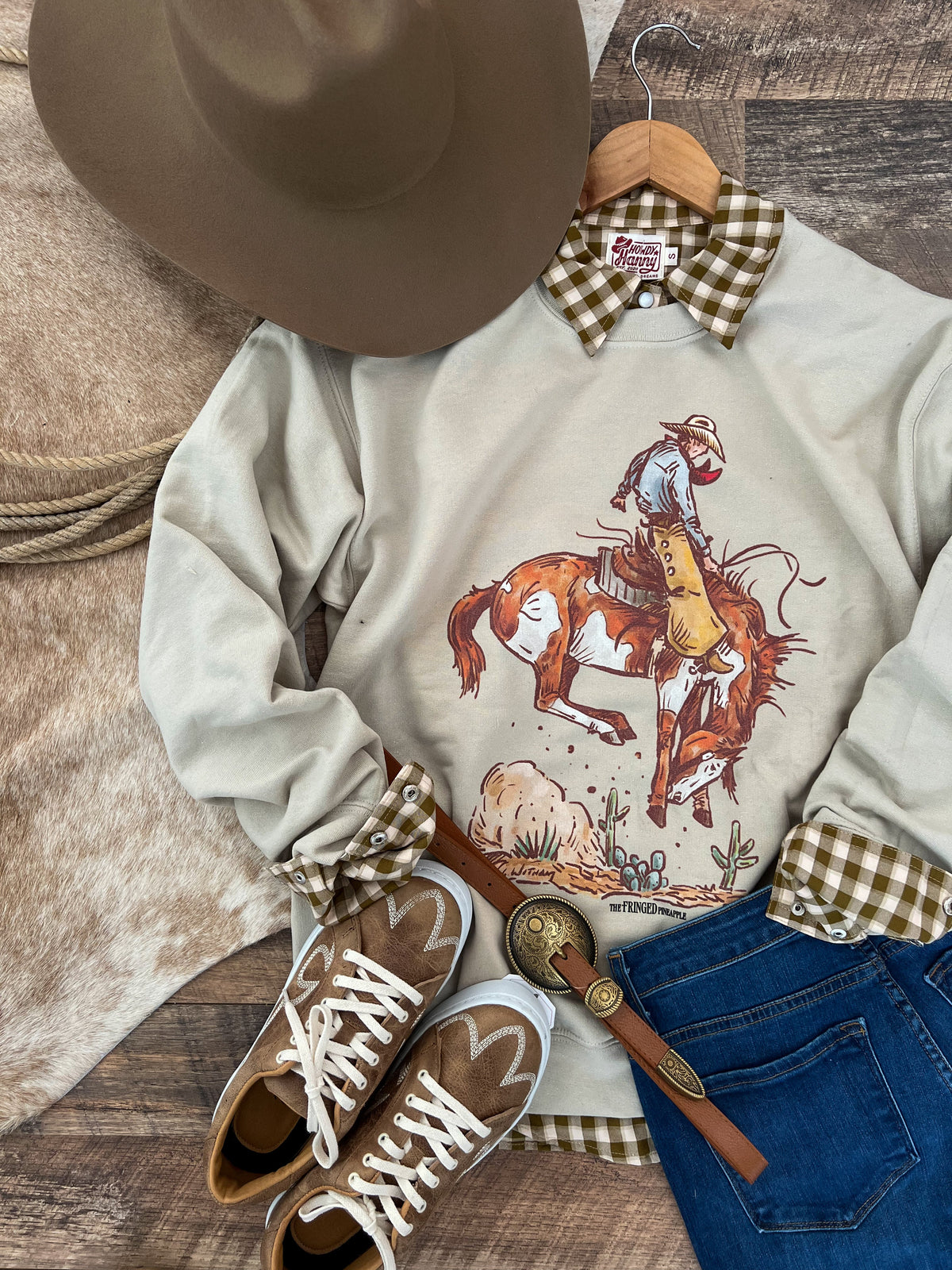 Cody Rank Paint Tee Or Sweatshirt (Adult)(Taupe)