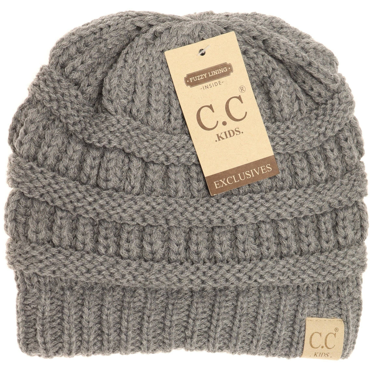 Kids Solid Fuzzy Lined CC Beanie KIDS25: Indie Pink
