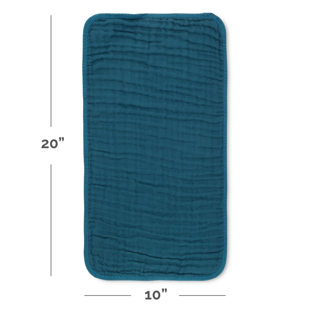Muslin Burp Cloths by Comfy Cubs: Pack of 10 / Pacific Blue