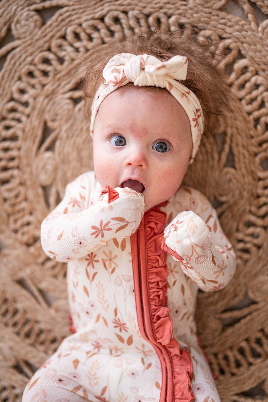 Ruffle Zipper One Piece -  Wildflower: 18-24 Months