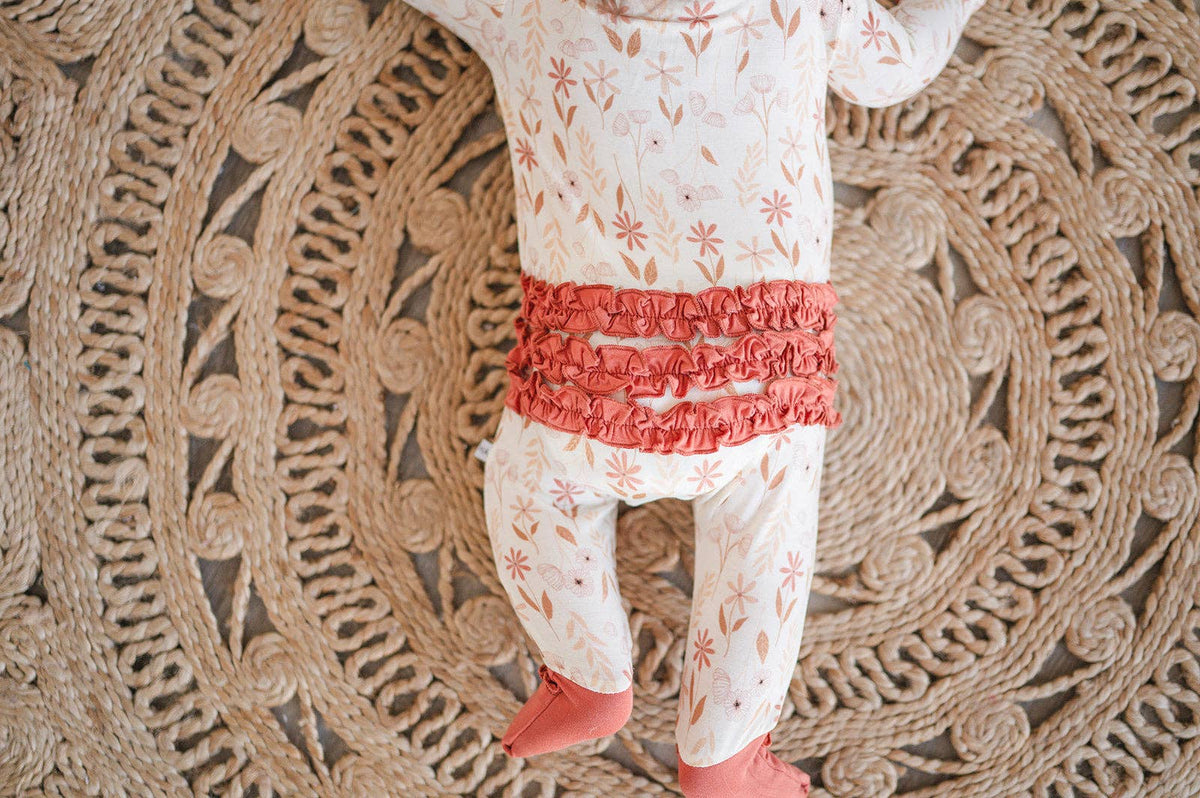 Ruffle Zipper One Piece -  Wildflower: 6-9 Months