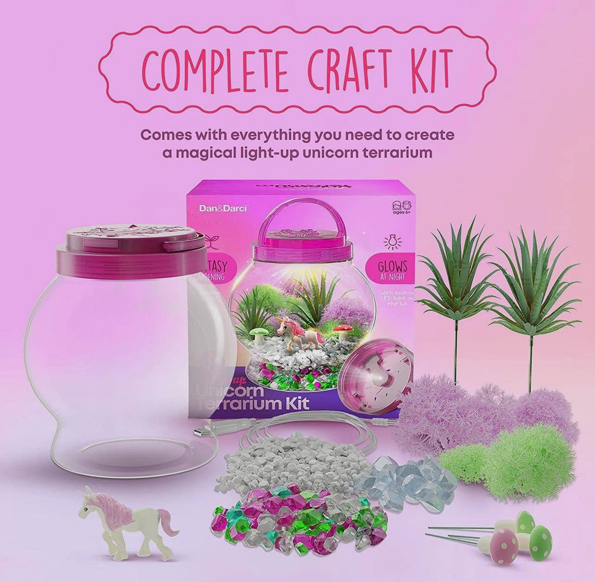 Light-Up Unicorn Terrarium Kit for Kids