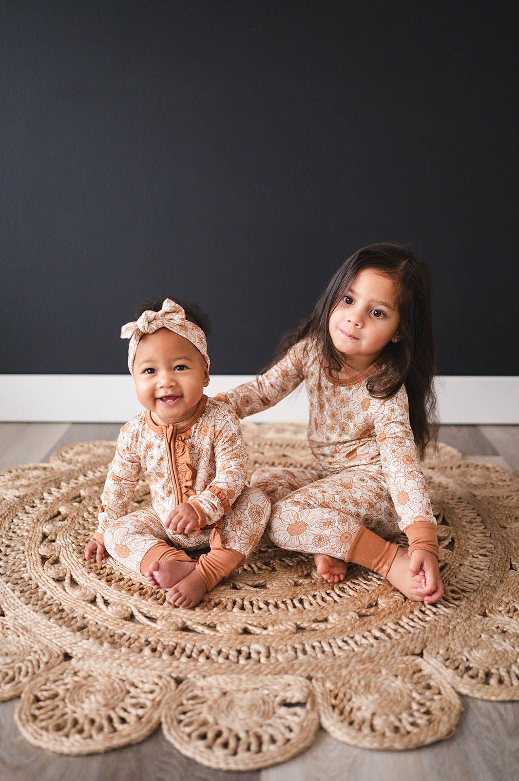 Ruffle Zipper One Piece -  Flower Garden: 6-9 Months