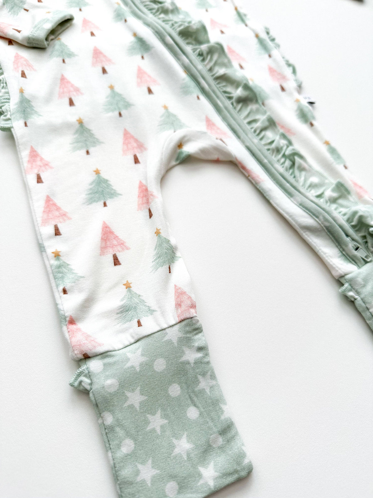 Sweet Christmas Trees Ruffle Romper