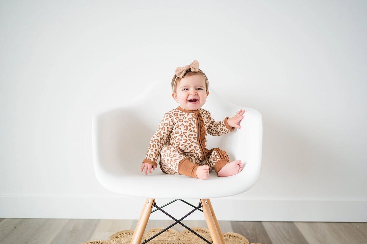 Ruffle Zipper One Piece - Leopard