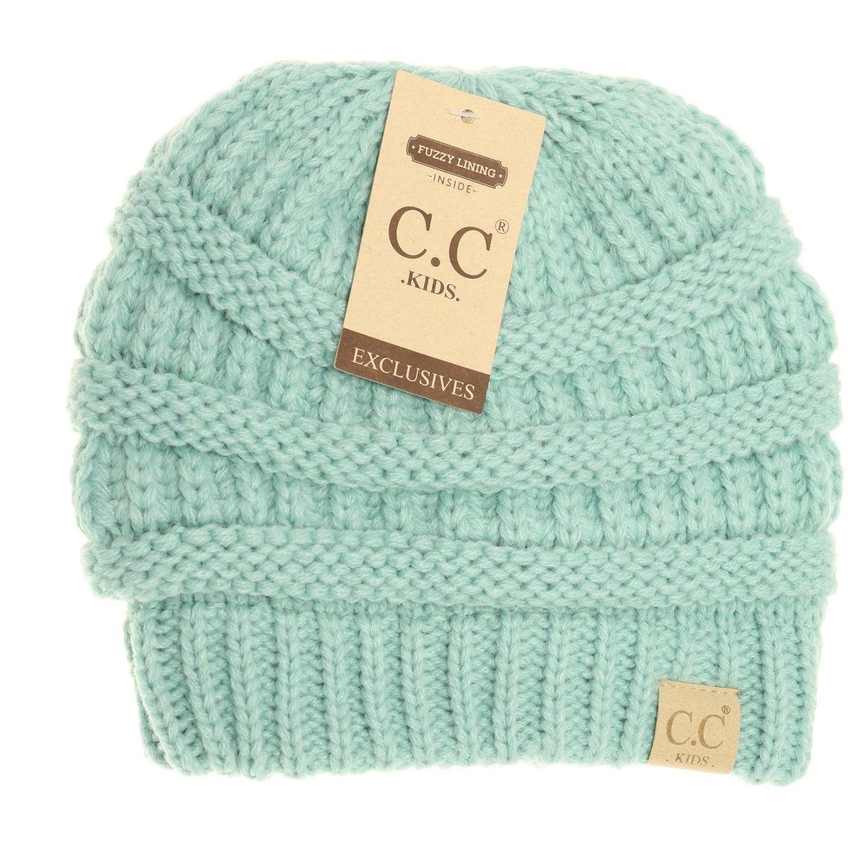 Kids Solid Fuzzy Lined CC Beanie KIDS25: Mustard
