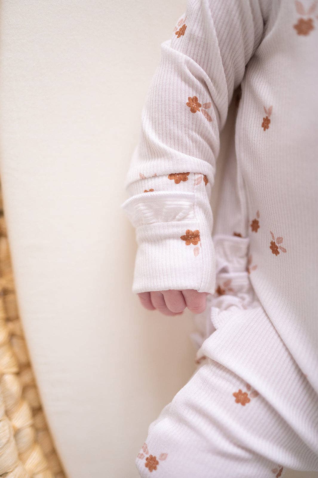 Ruffle Zipper One Piece -  Fleur: 6-9 Months
