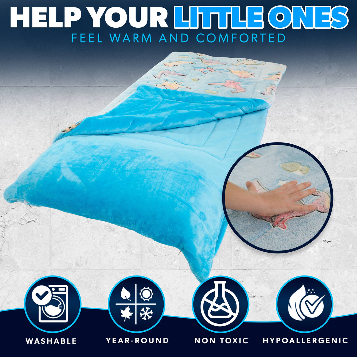 Glow In The Dark Dinosaurs Sleeping Bag, Soft and Cozy