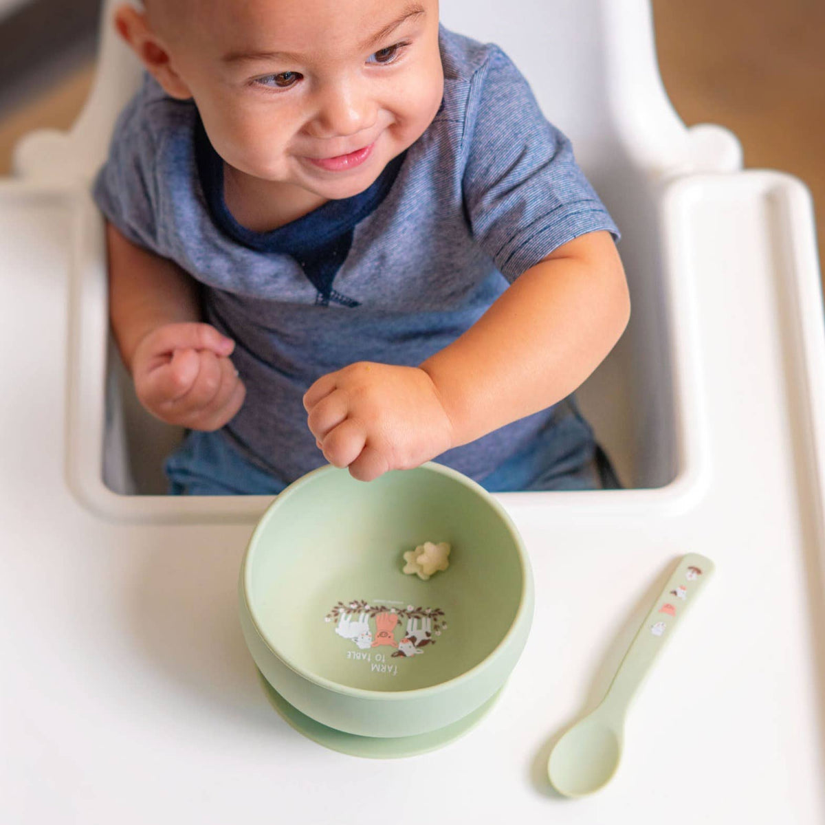 Suction Cup Silicone Bowl: Zoo
