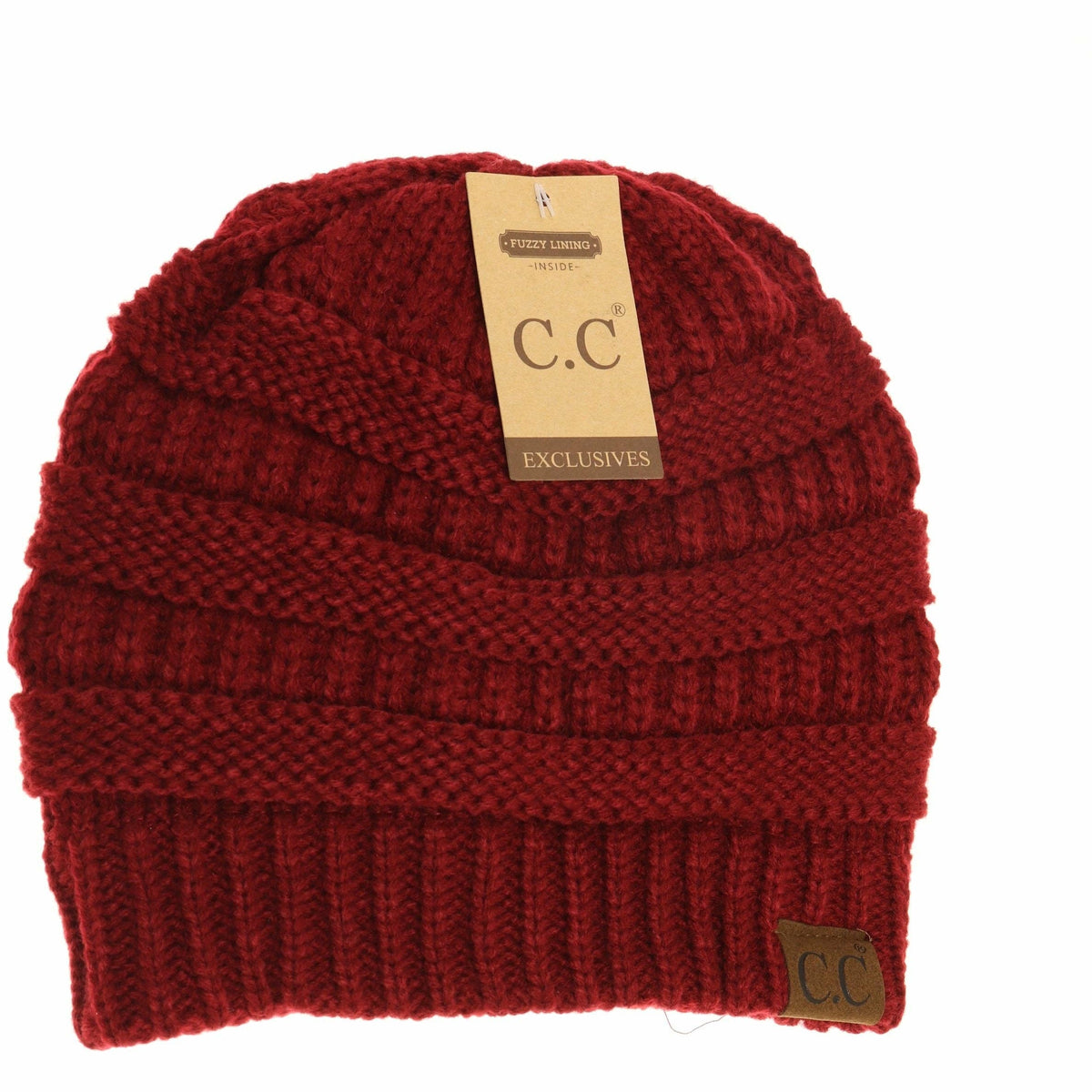 Classic Fuzzy Lined CC Beanie HAT25: Brick