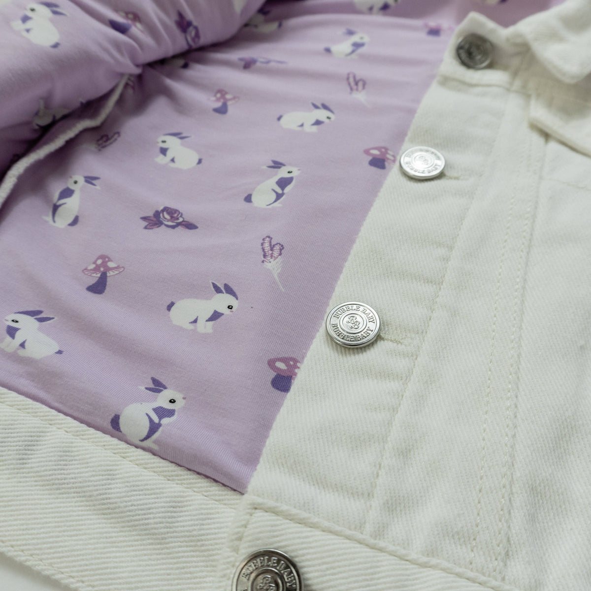 Bunny | Ivory Denim Jacket: 3-6 Months