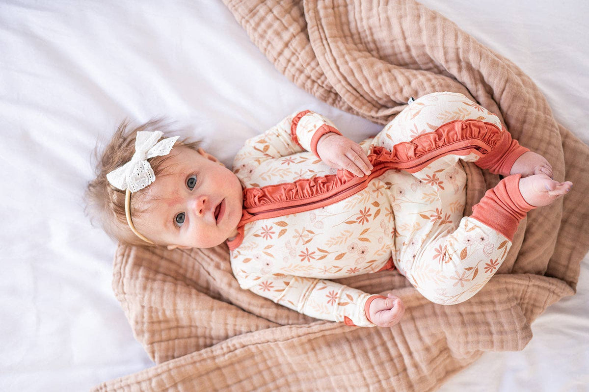 Ruffle Zipper One Piece -  Wildflower: 6-9 Months