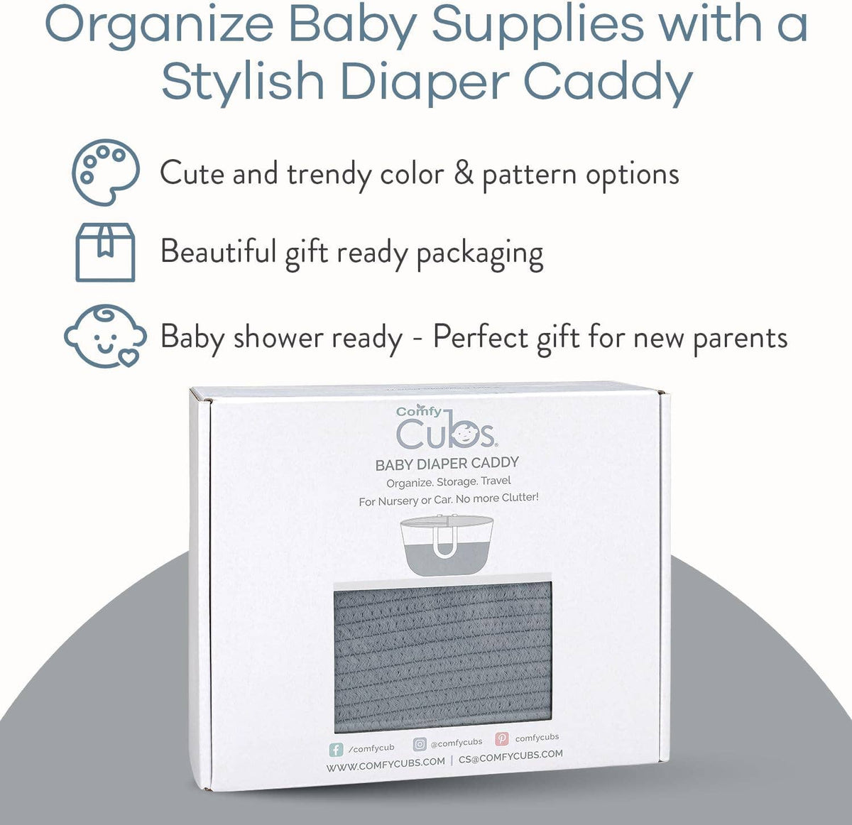 Diaper Caddy Organizer by Comfy Cubs: Pacific Blue