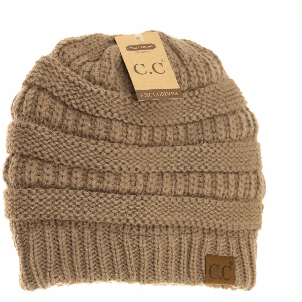 Classic Fuzzy Lined CC Beanie HAT25: Black