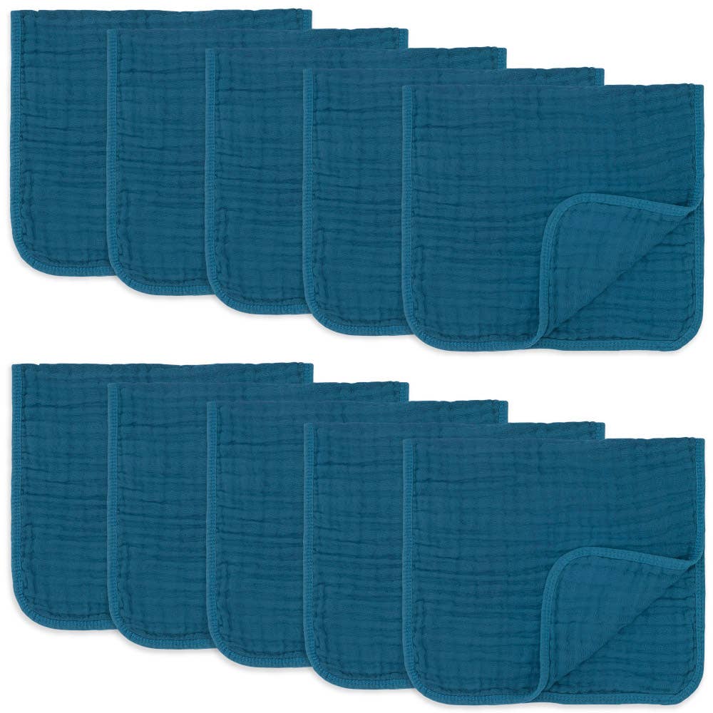 Muslin Burp Cloths by Comfy Cubs: Pack of 10 / Blush