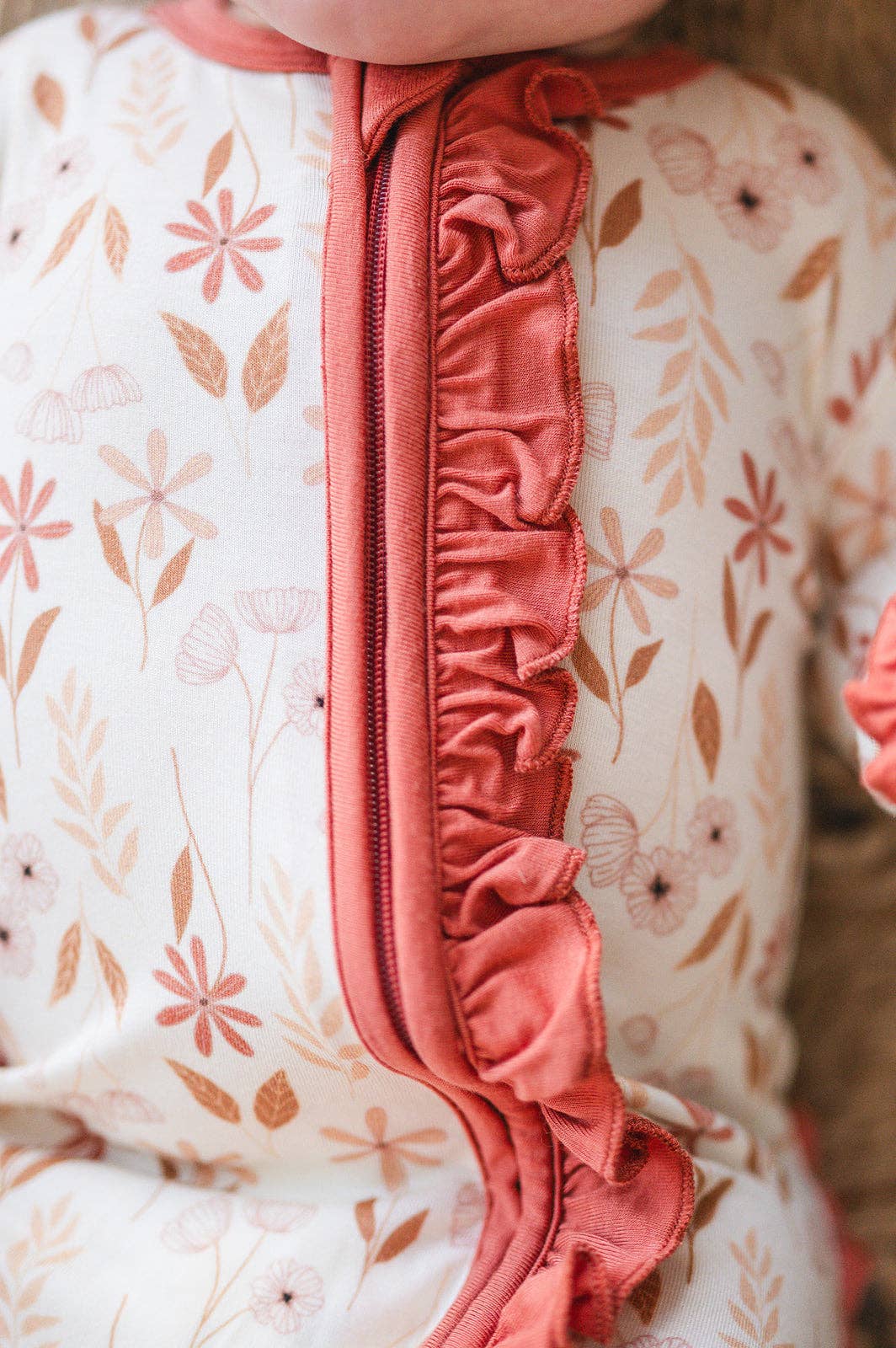 Ruffle Zipper One Piece -  Wildflower: 6-9 Months