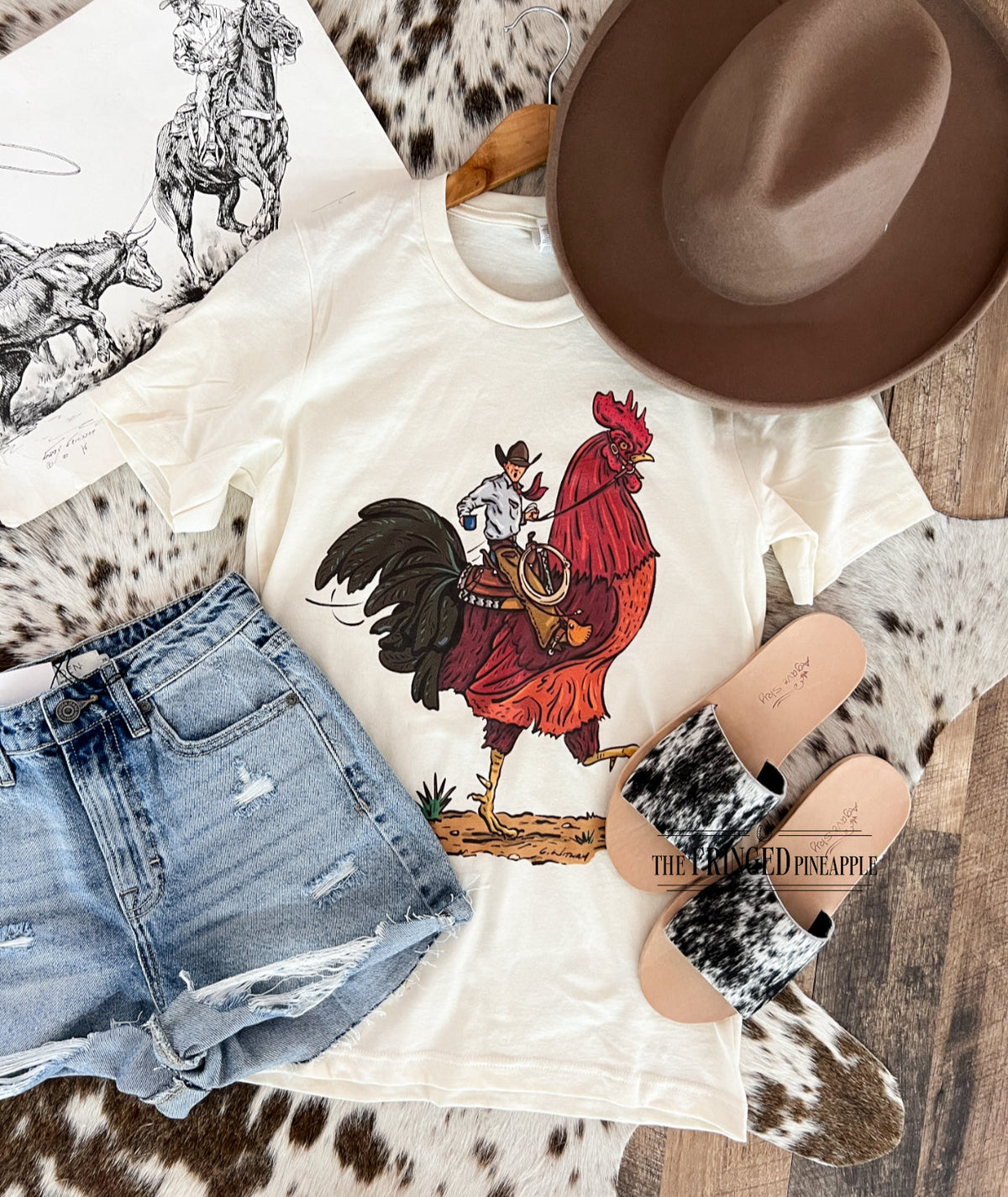 Cody Rooster Tee(Adult)(Cream)