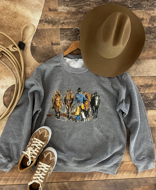 Leader Of The Pack Tee Or Sweatshirt (Adult)(Dark Heather Grey)