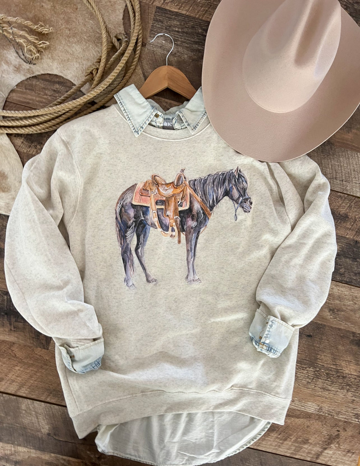 Ole Trusty  Tee Or Sweatshirt (Adult)(Heathered cream)