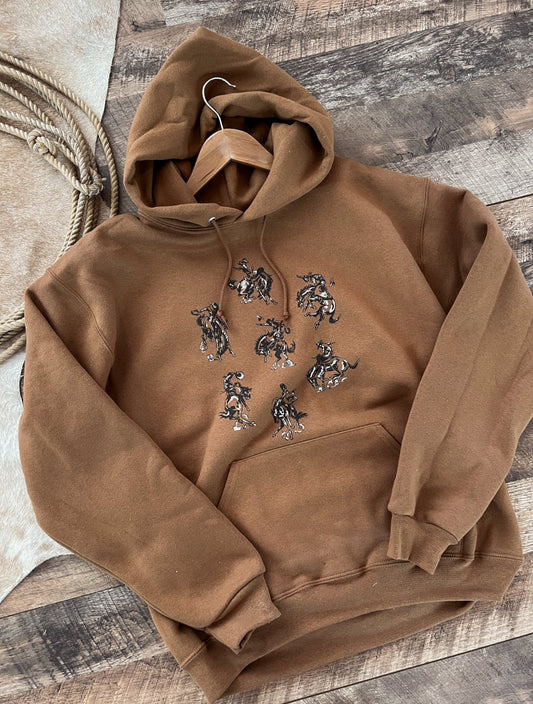 Rowdy Rodeo Tee Or Hoodie (Adult)(Cognac)