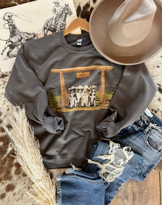 Ranch Dogs"Border Collies" Sweatshirt(Charcoal)