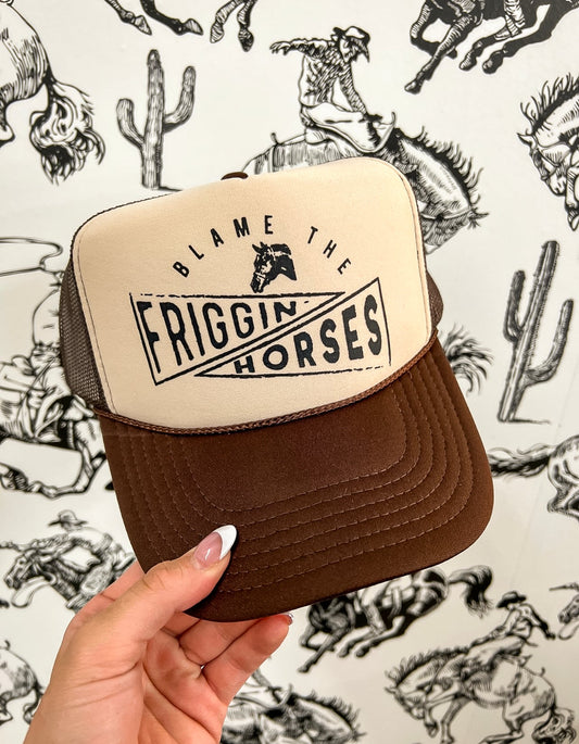 Blame The Horses Trucker Hat (Adult)