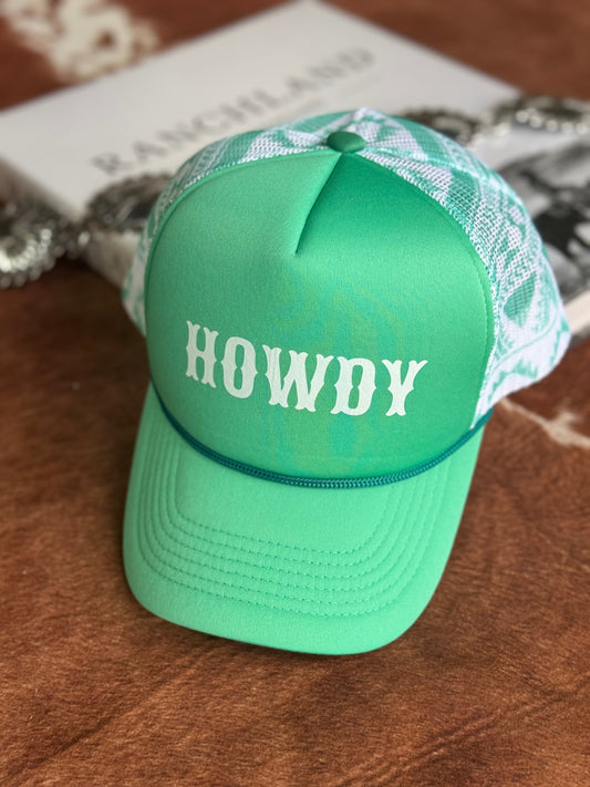 Howdy Aztec Turquoise Mesh Trucker Hat