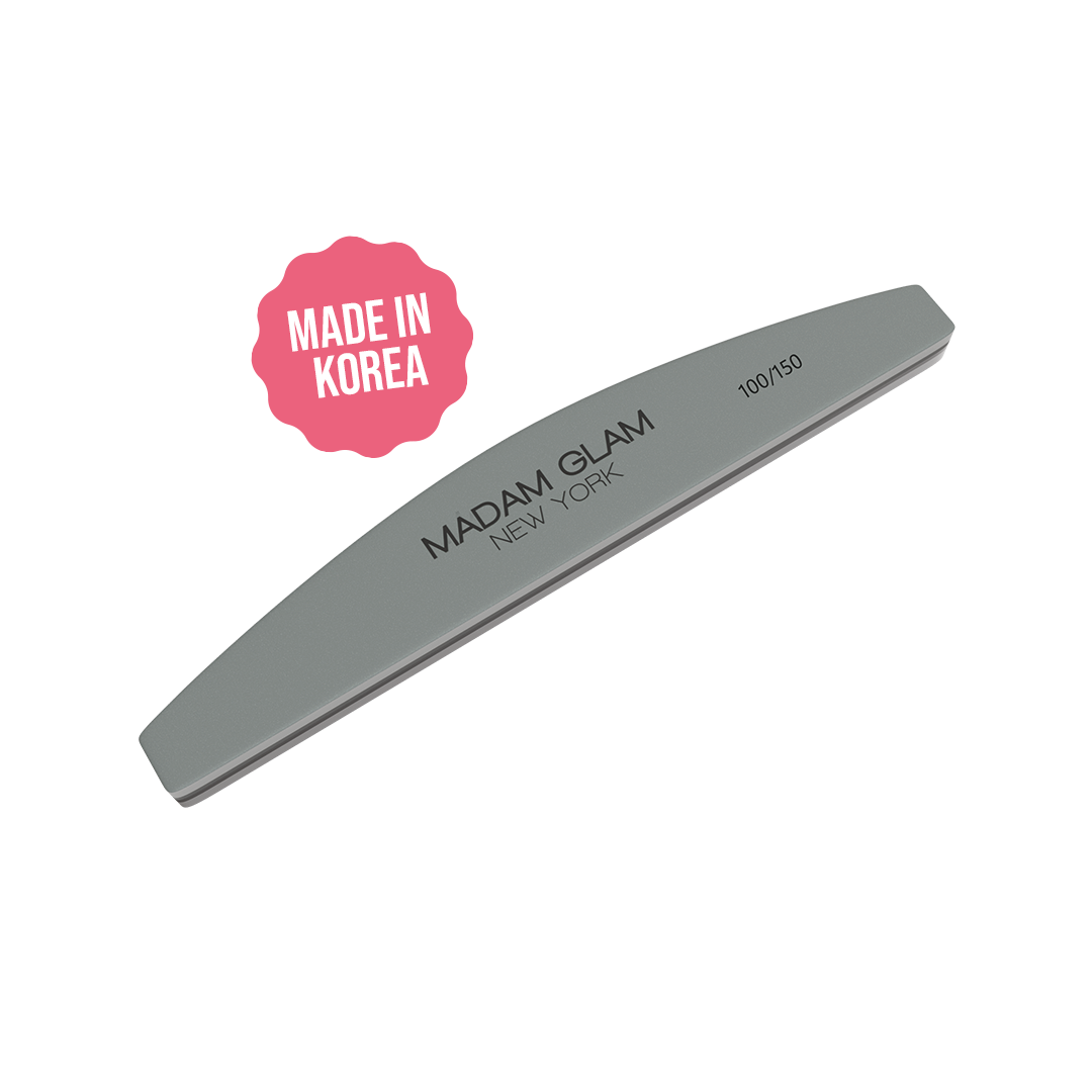 Half Moon Shape 100/150 Grit Nail Buffer