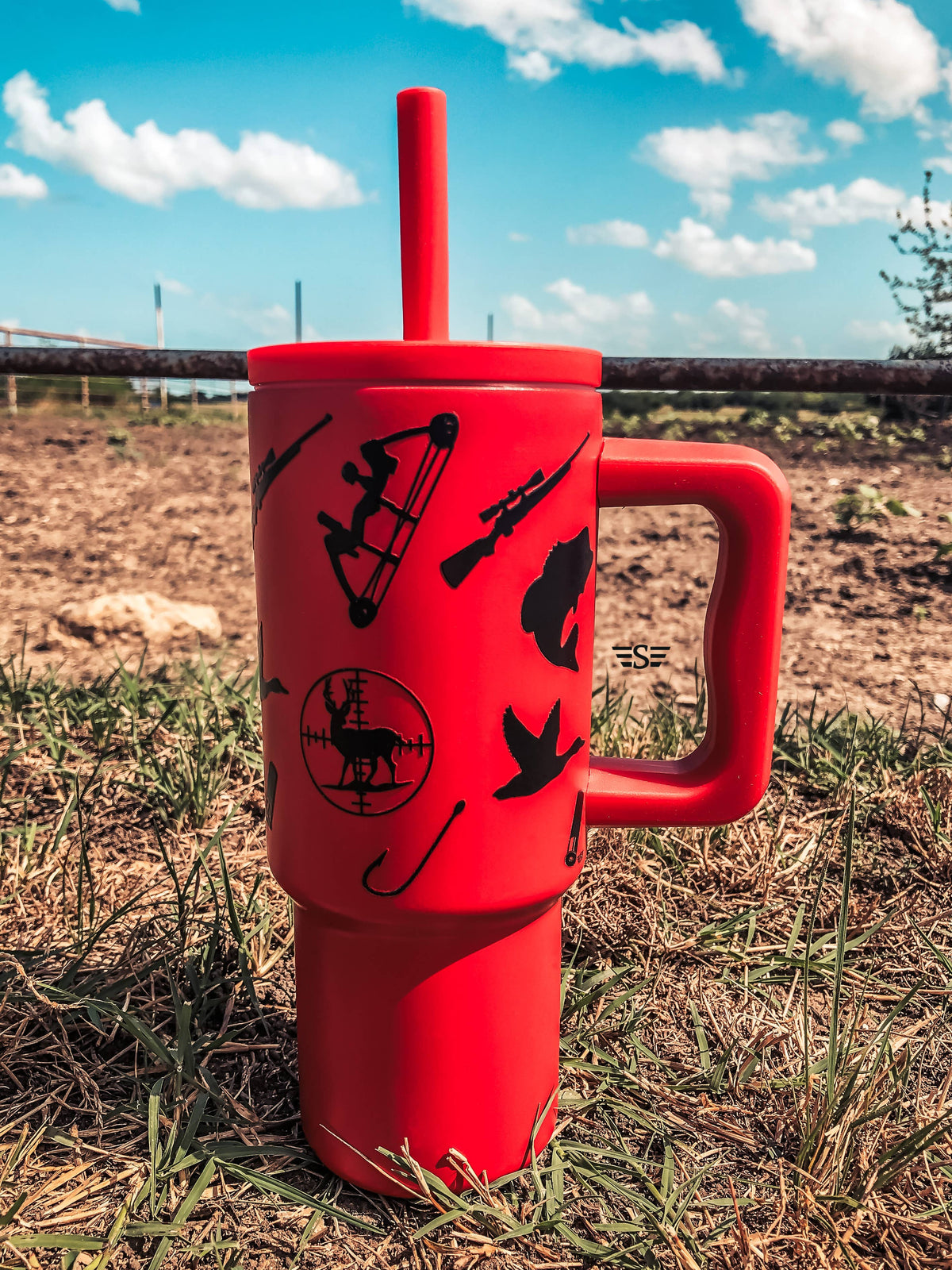 Kids 24oz Western Tumbler: Red Retro Rodeo