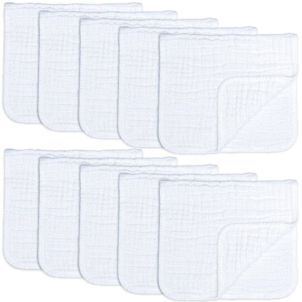 Muslin Burp Cloths by Comfy Cubs: Pack of 10 / Blush