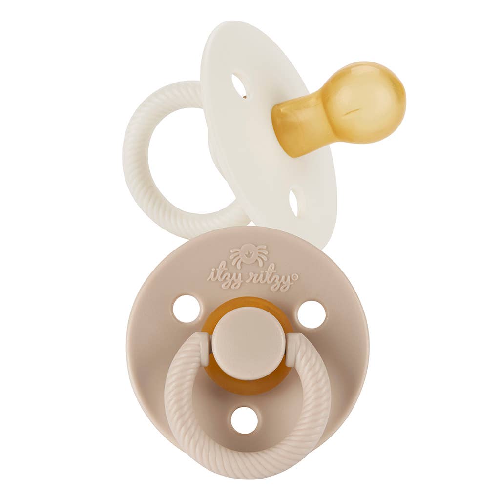 Itzy Soother™ Natural Rubber Paci Sets: Mint + White