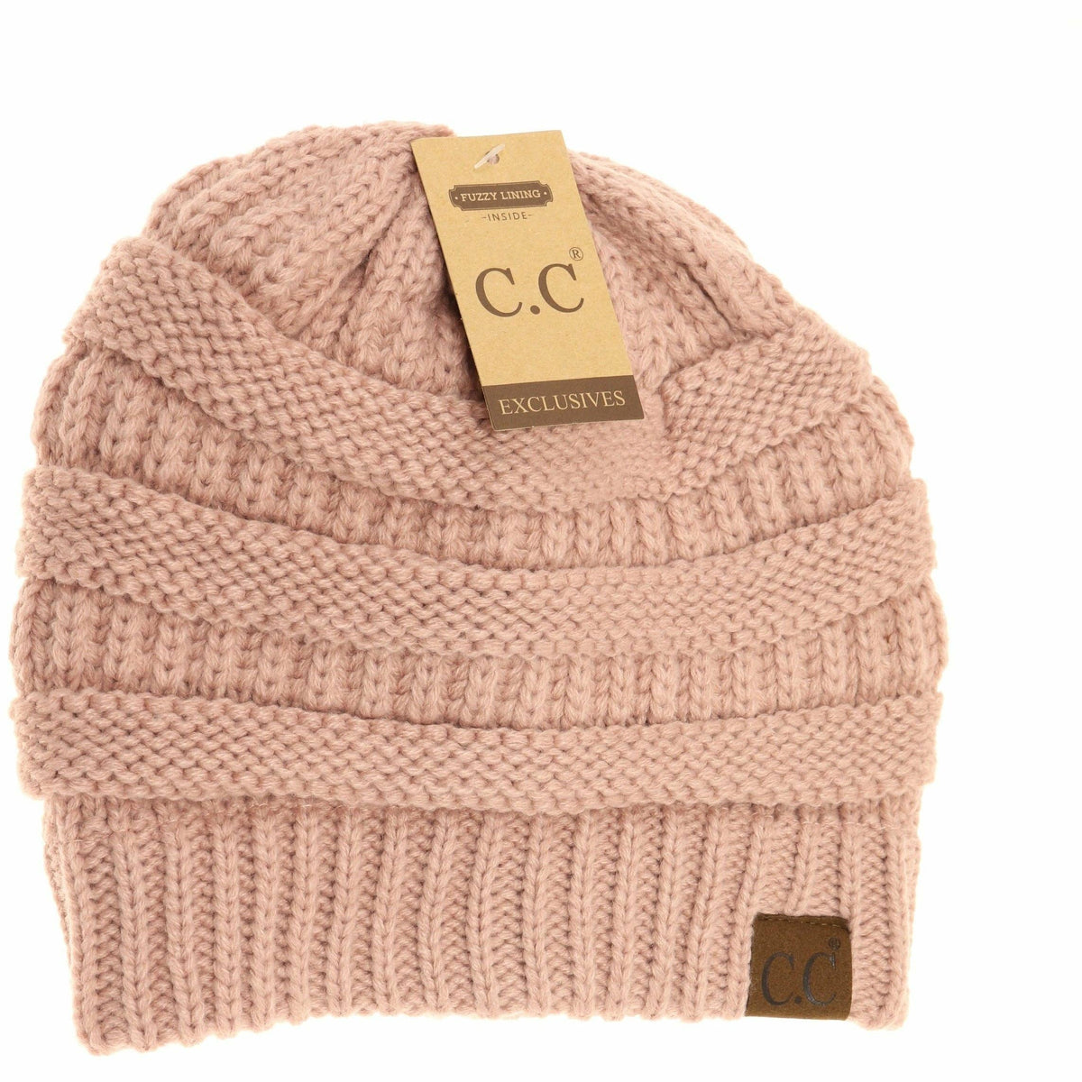 Classic Fuzzy Lined CC Beanie HAT25: Taupe