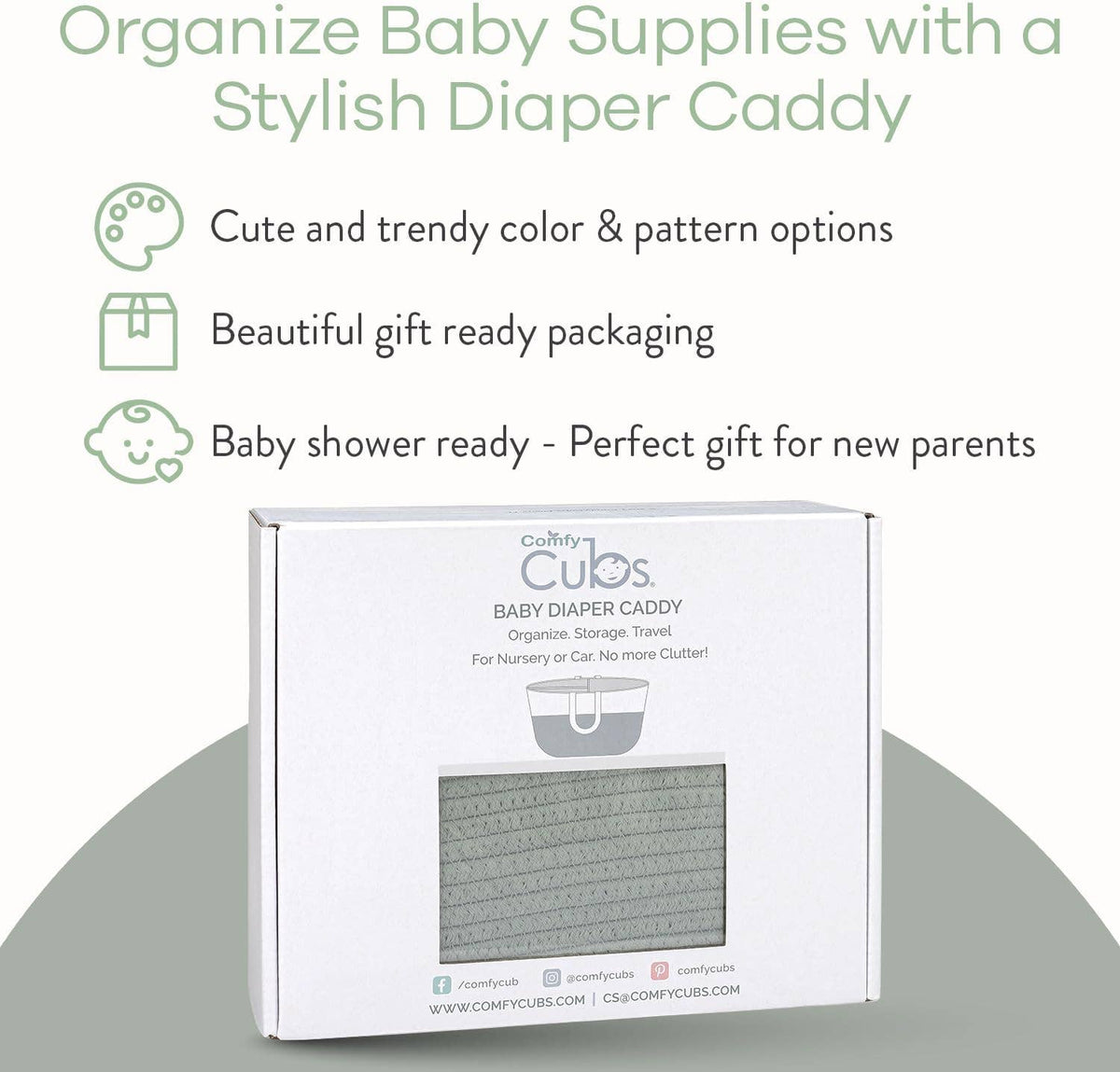 Diaper Caddy Organizer by Comfy Cubs: Blush