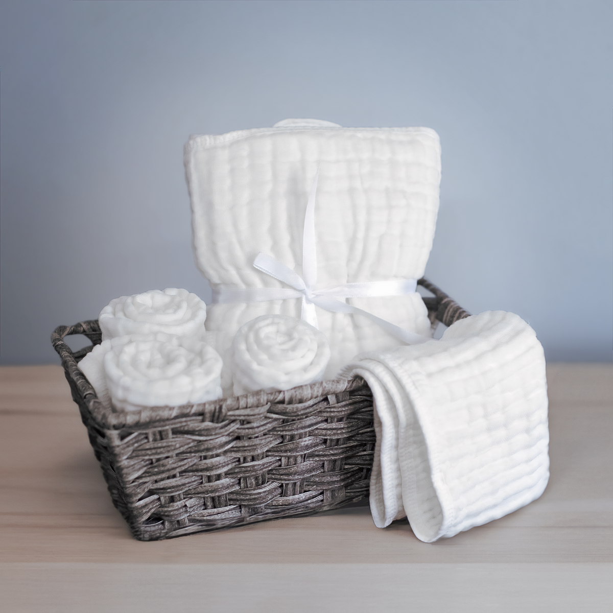 Muslin Burp Cloths by Comfy Cubs: Pack of 10 / Pacific Blue